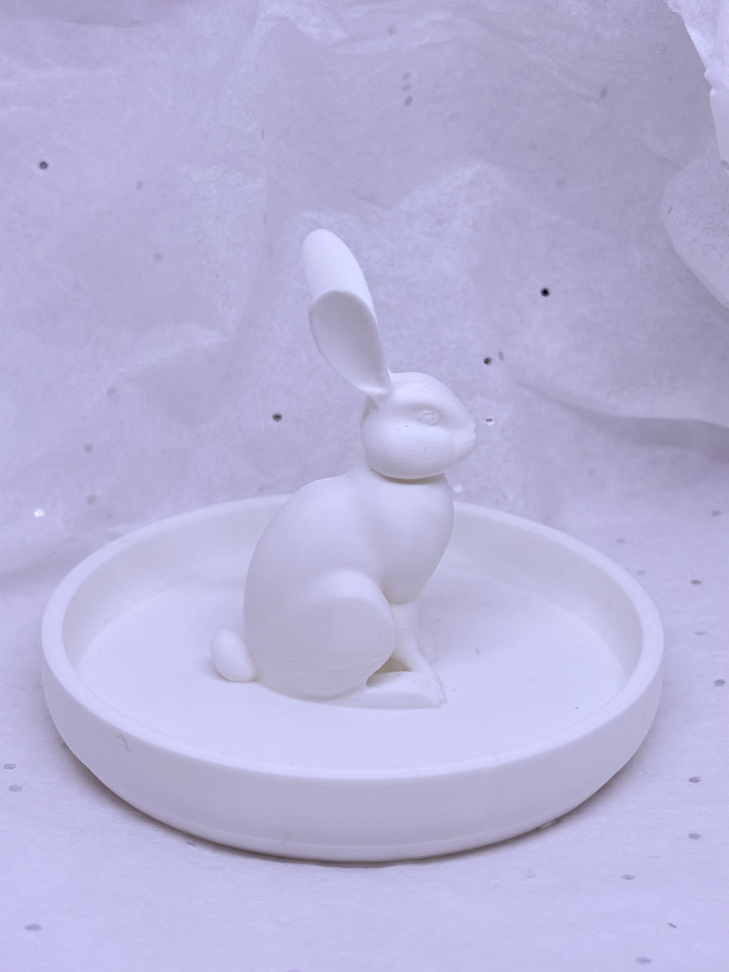 Skinny Bunny Jewelry Holder (White) | 3D Printed Decor