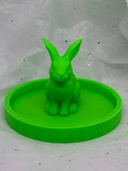 Fat Bunny Jewelry Holder (Glowing Green) | 3D Printed Decor