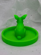 Fat Bunny Jewelry Holder (Glowing Green) | 3D Printed Decor