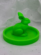 Fat Bunny Jewelry Holder (Glowing Green) | 3D Printed Decor