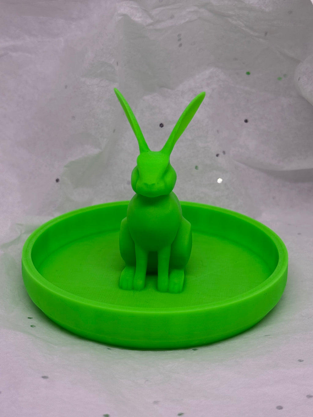 Skinny Bunny Jewelry Holder (Glowing Green) | 3D Printed Decor