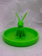 Skinny Bunny Jewelry Holder (Glowing Green) | 3D Printed Decor