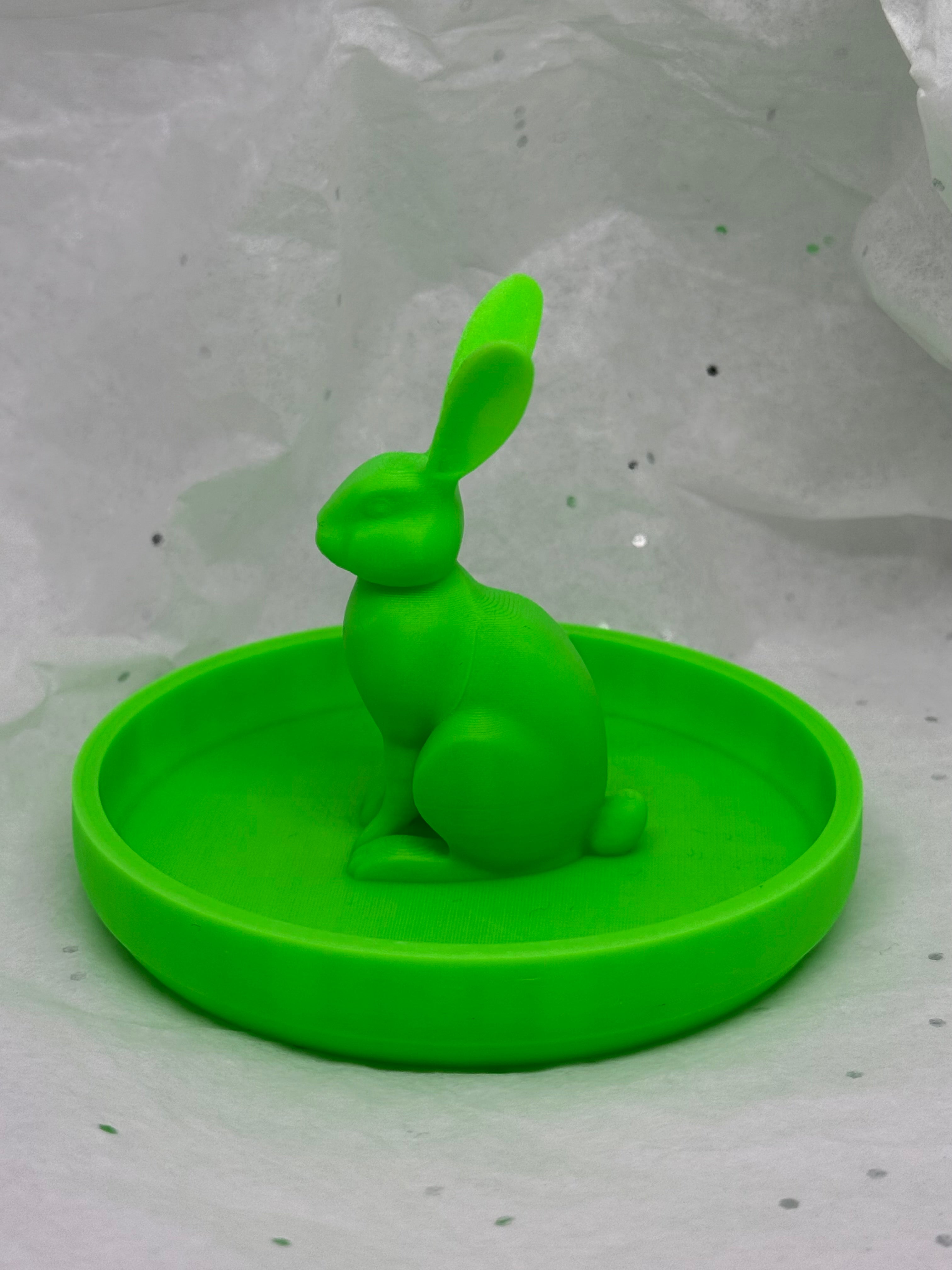 Skinny Bunny Jewelry Holder (Glowing Green) | 3D Printed Decor
