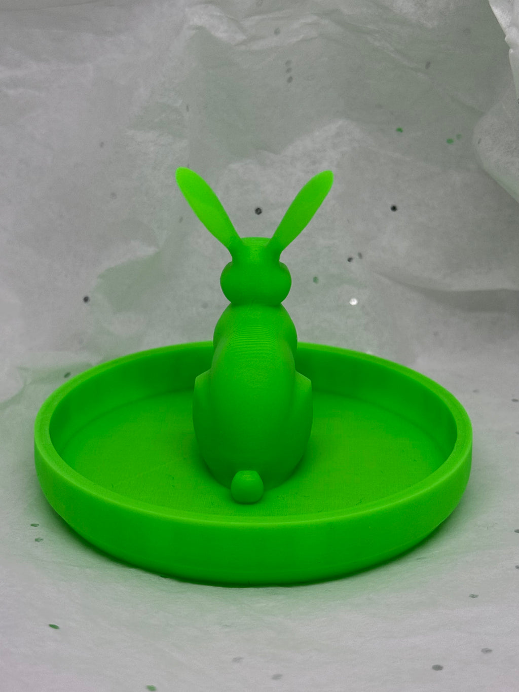Skinny Bunny Jewelry Holder (Glowing Green) | 3D Printed Decor