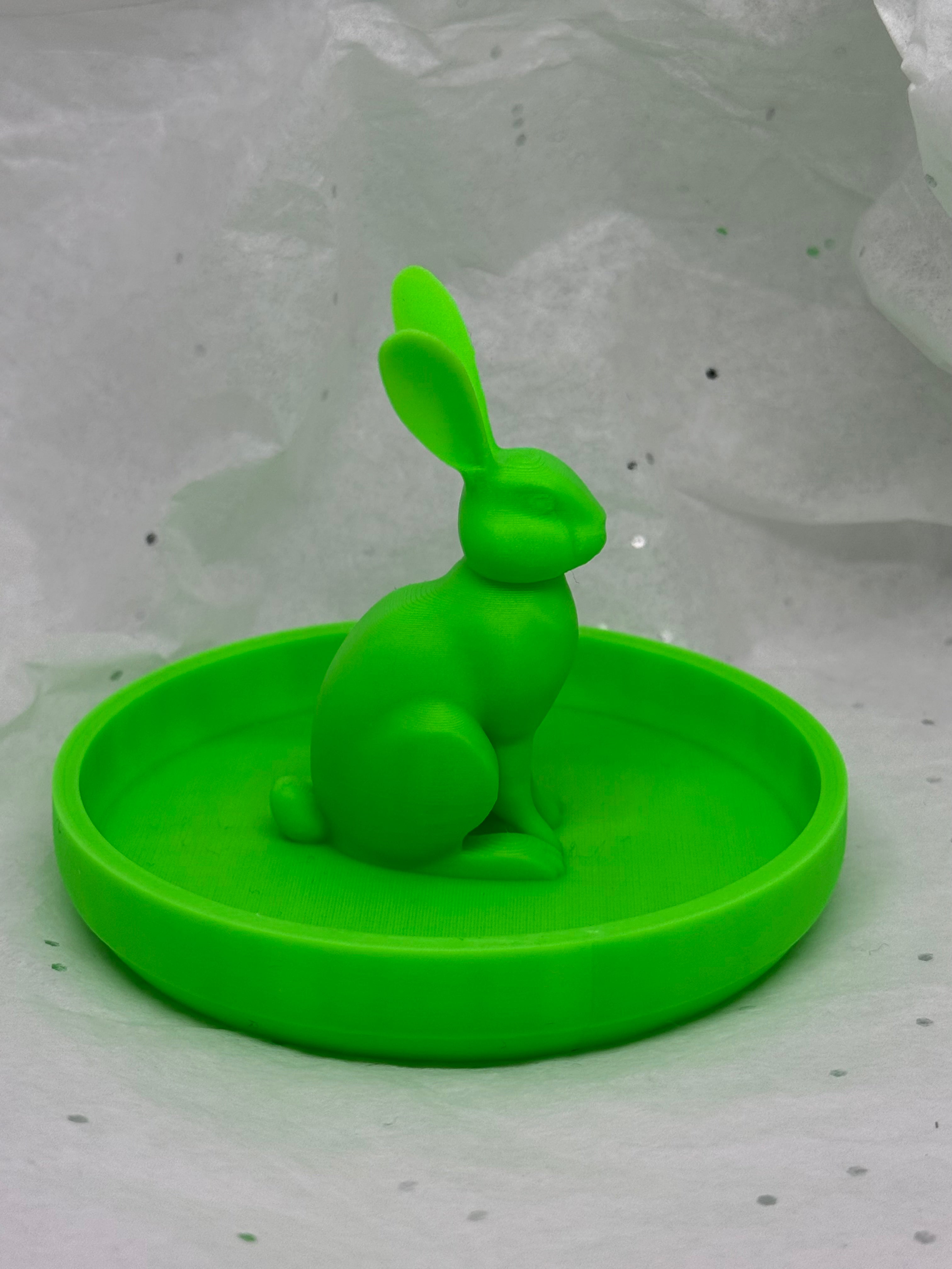 Skinny Bunny Jewelry Holder (Glowing Green) | 3D Printed Decor