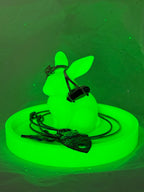 Fat Bunny Jewelry Holder (Glowing Green) | 3D Printed Decor