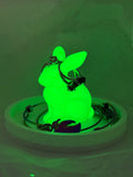 Fat Bunny Jewelry Holder (Glowing Green/White) | 3D Printed Decor