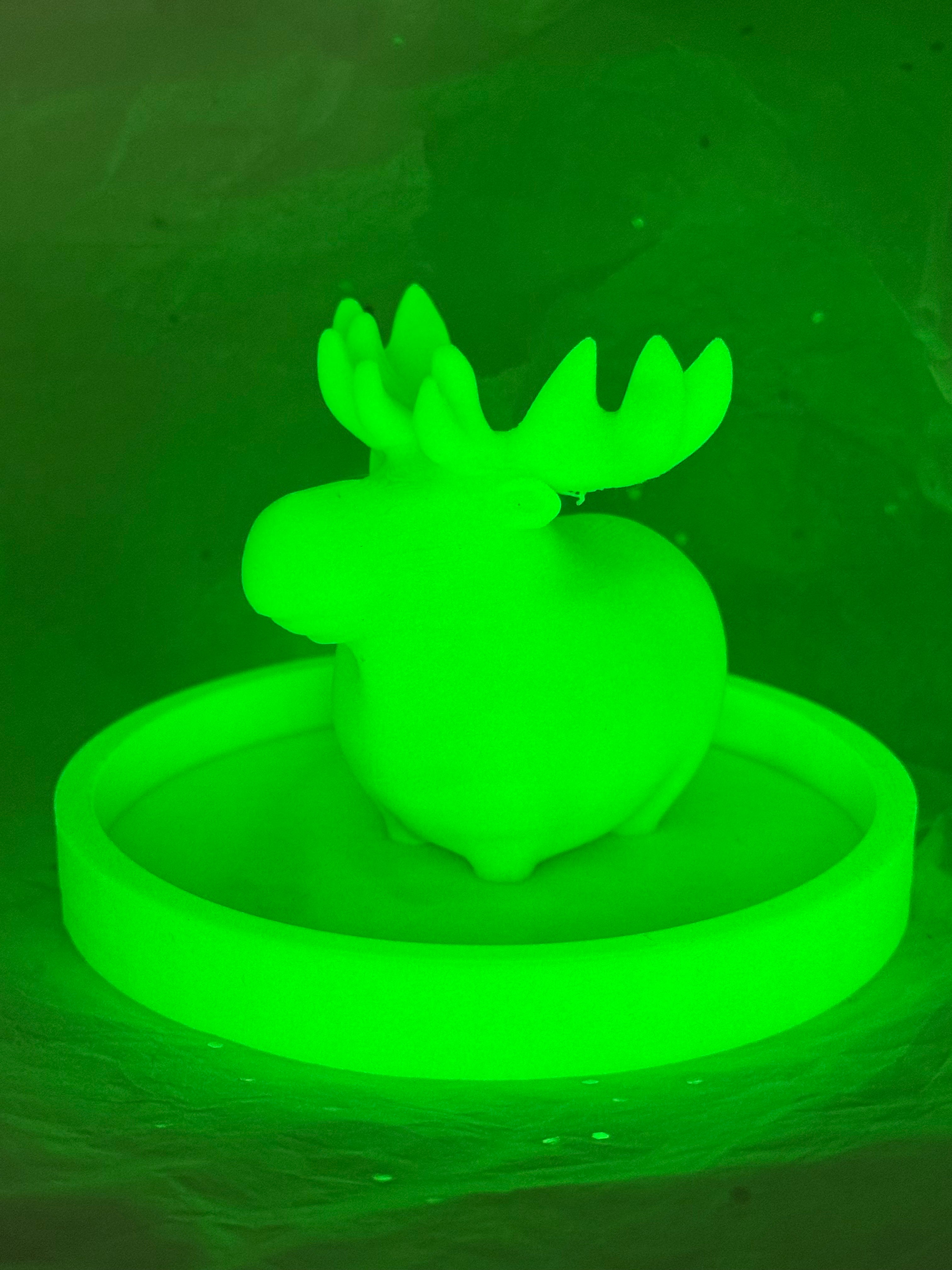 Moose Jewelry Holder (Glowing Green) | 3D Printed Decor