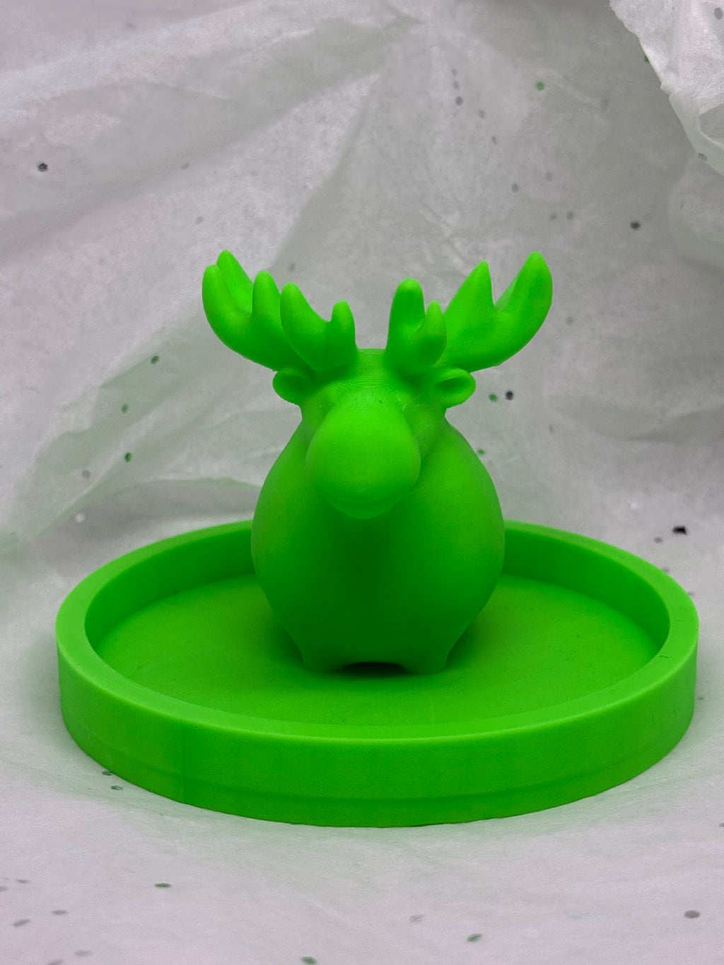 Moose Jewelry Holder (Glowing Green) | 3D Printed Decor