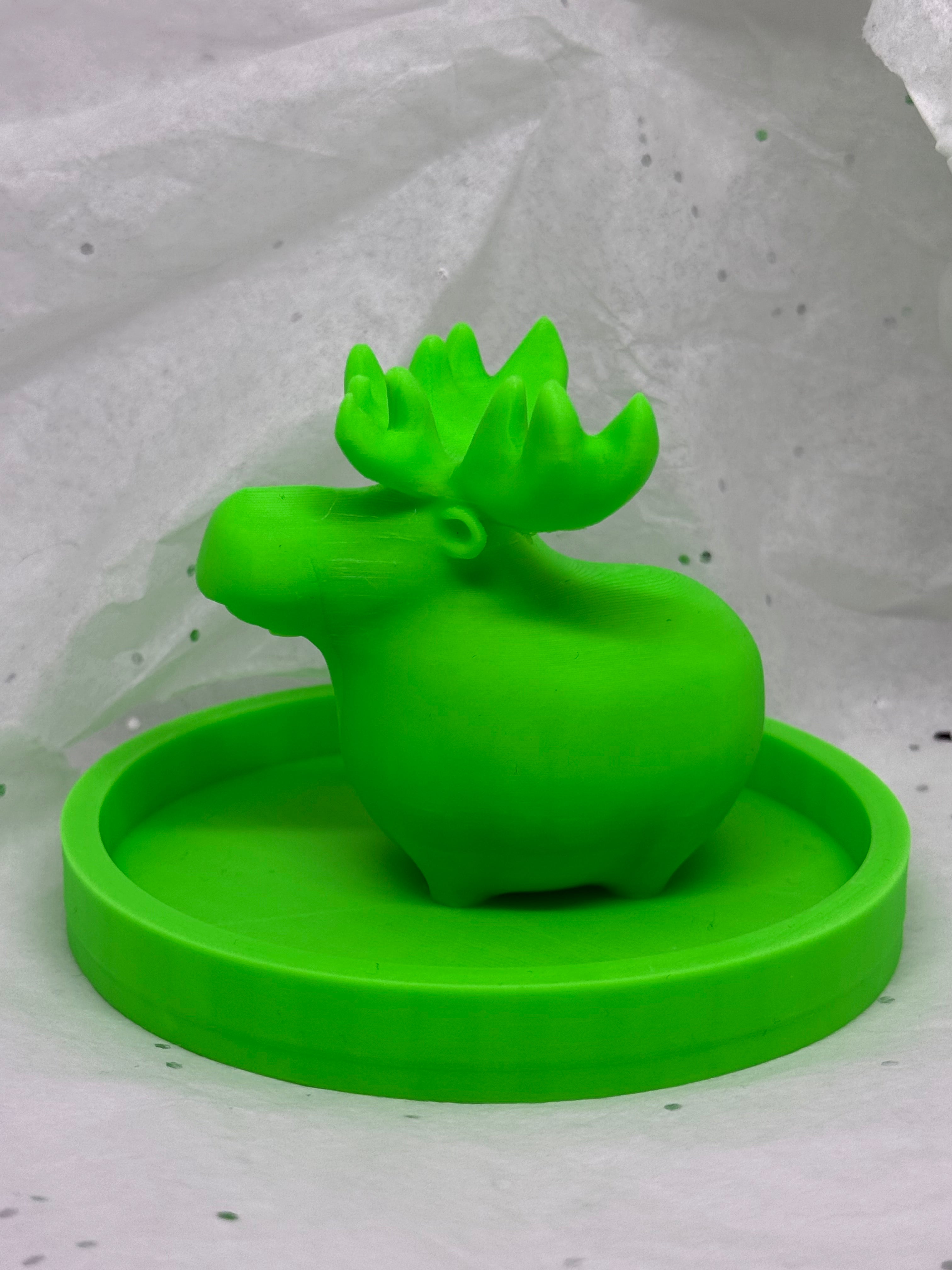 Moose Jewelry Holder (Glowing Green) | 3D Printed Decor