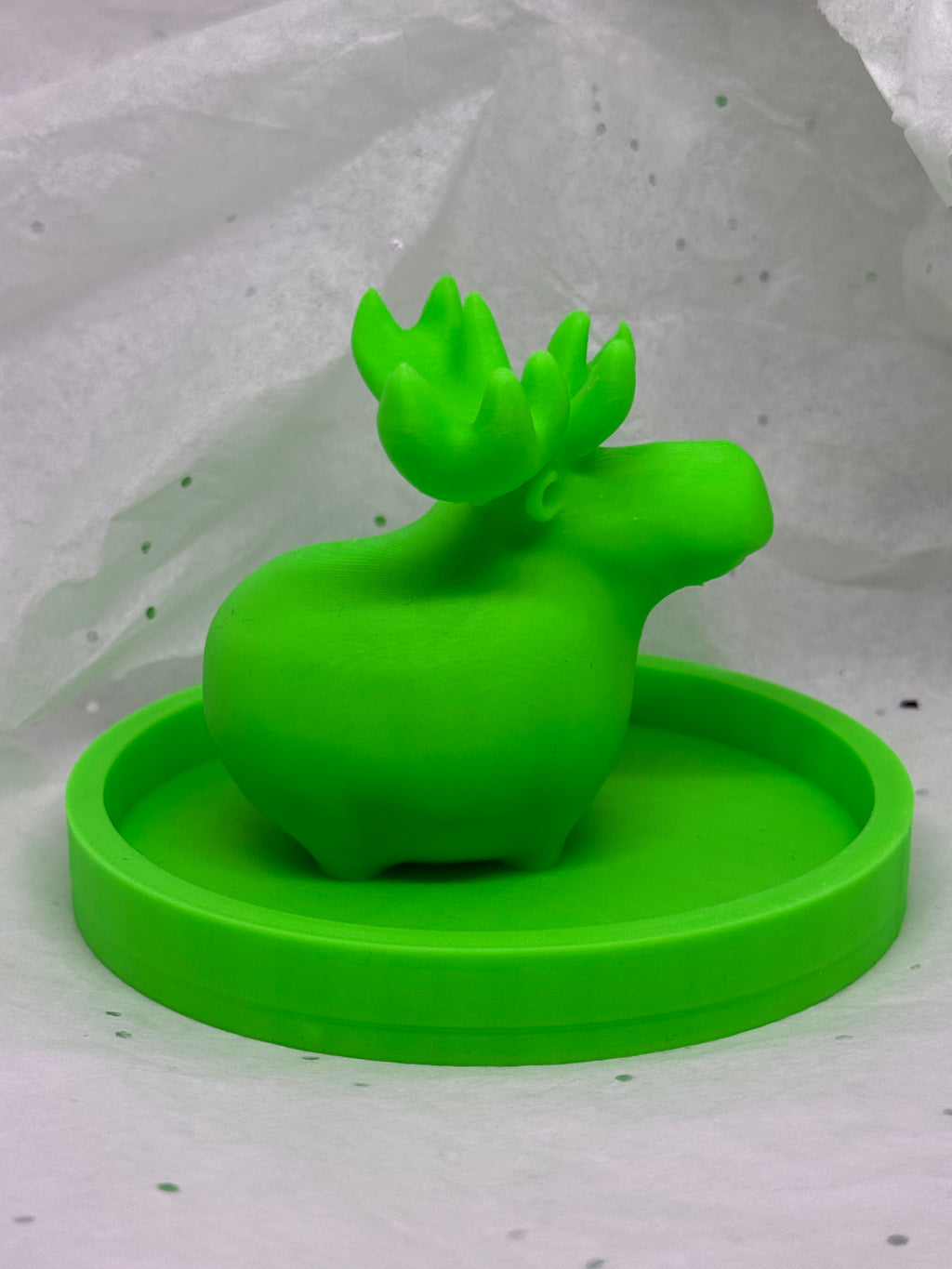 Moose Jewelry Holder (Glowing Green) | 3D Printed Decor