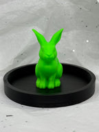 Fat Bunny Jewelry Holder (Glowing Green/Black) | 3D Printed Decor