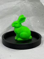 Fat Bunny Jewelry Holder (Glowing Green/Black) | 3D Printed Decor