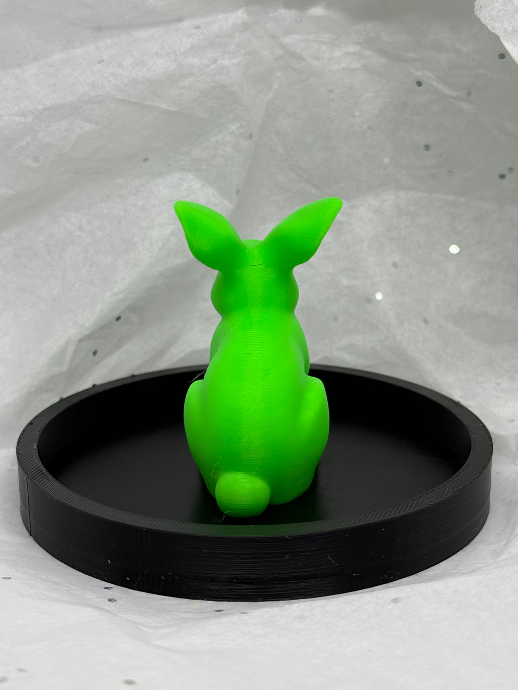 Fat Bunny Jewelry Holder (Glowing Green/Black) | 3D Printed Decor