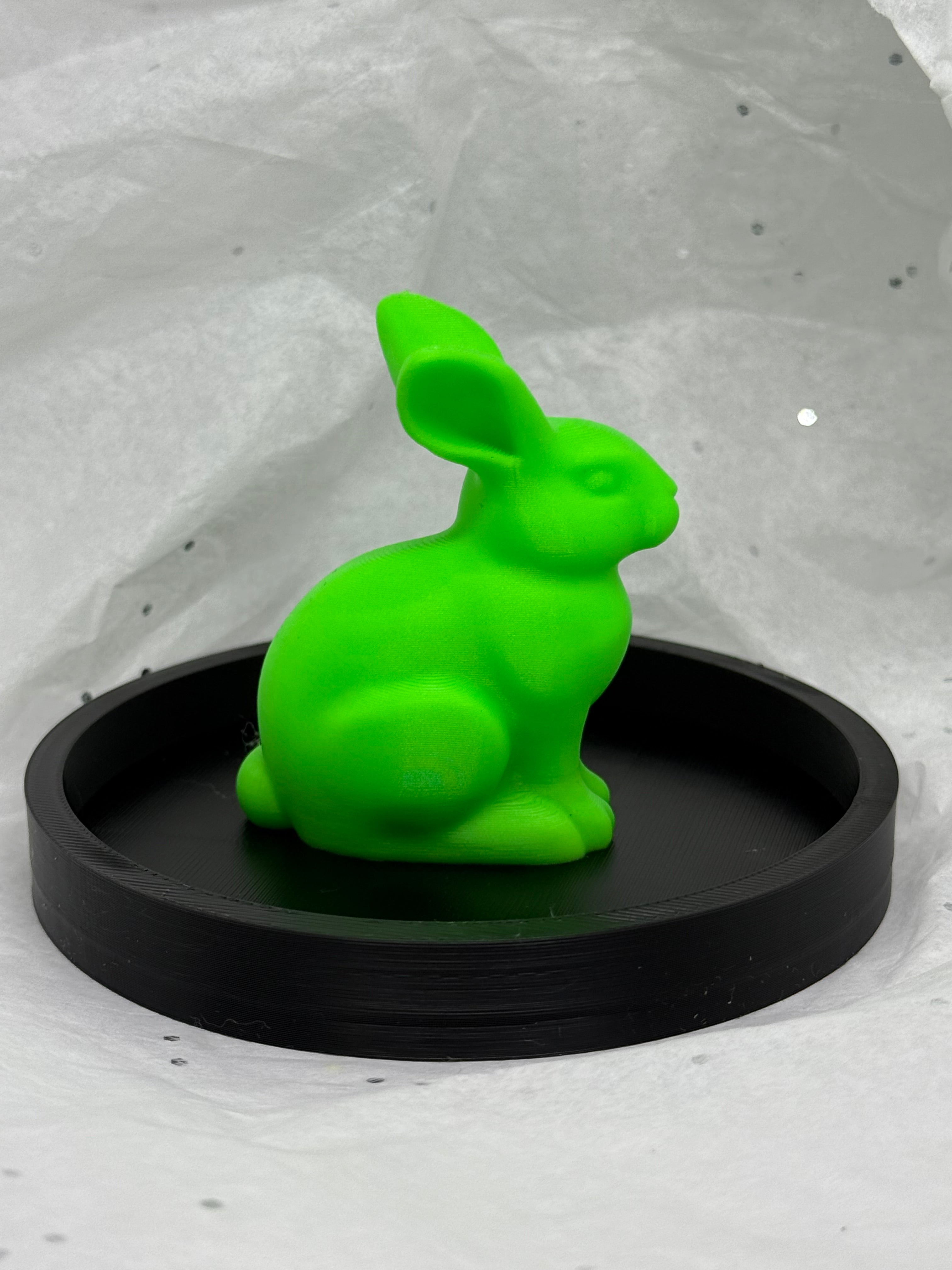 Fat Bunny Jewelry Holder (Glowing Green/Black) | 3D Printed Decor