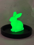 Fat Bunny Jewelry Holder (Glowing Green/Black) | 3D Printed Decor