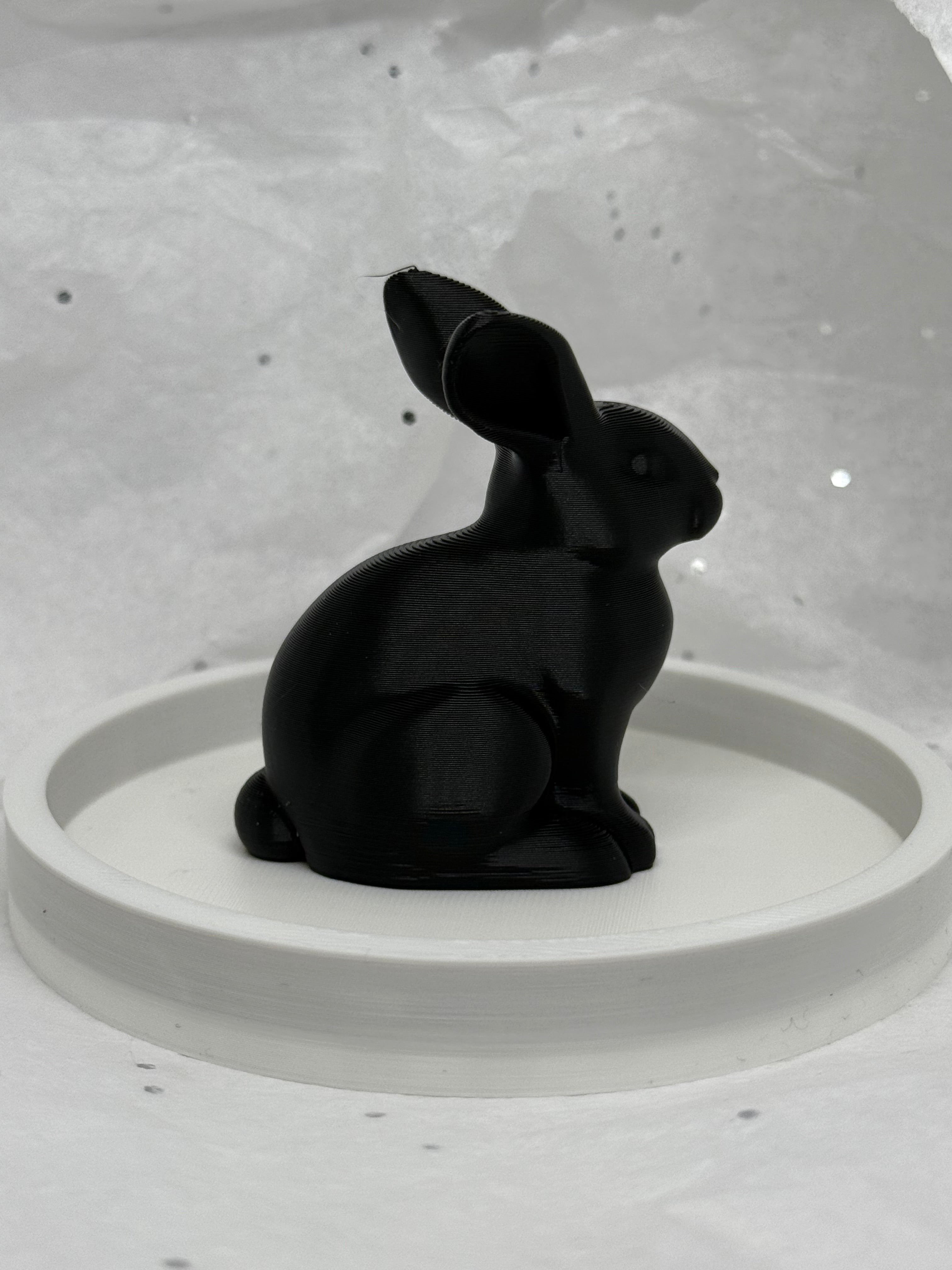 Fat Bunny Jewelry Holder (Black/White) | 3D Printed Decor