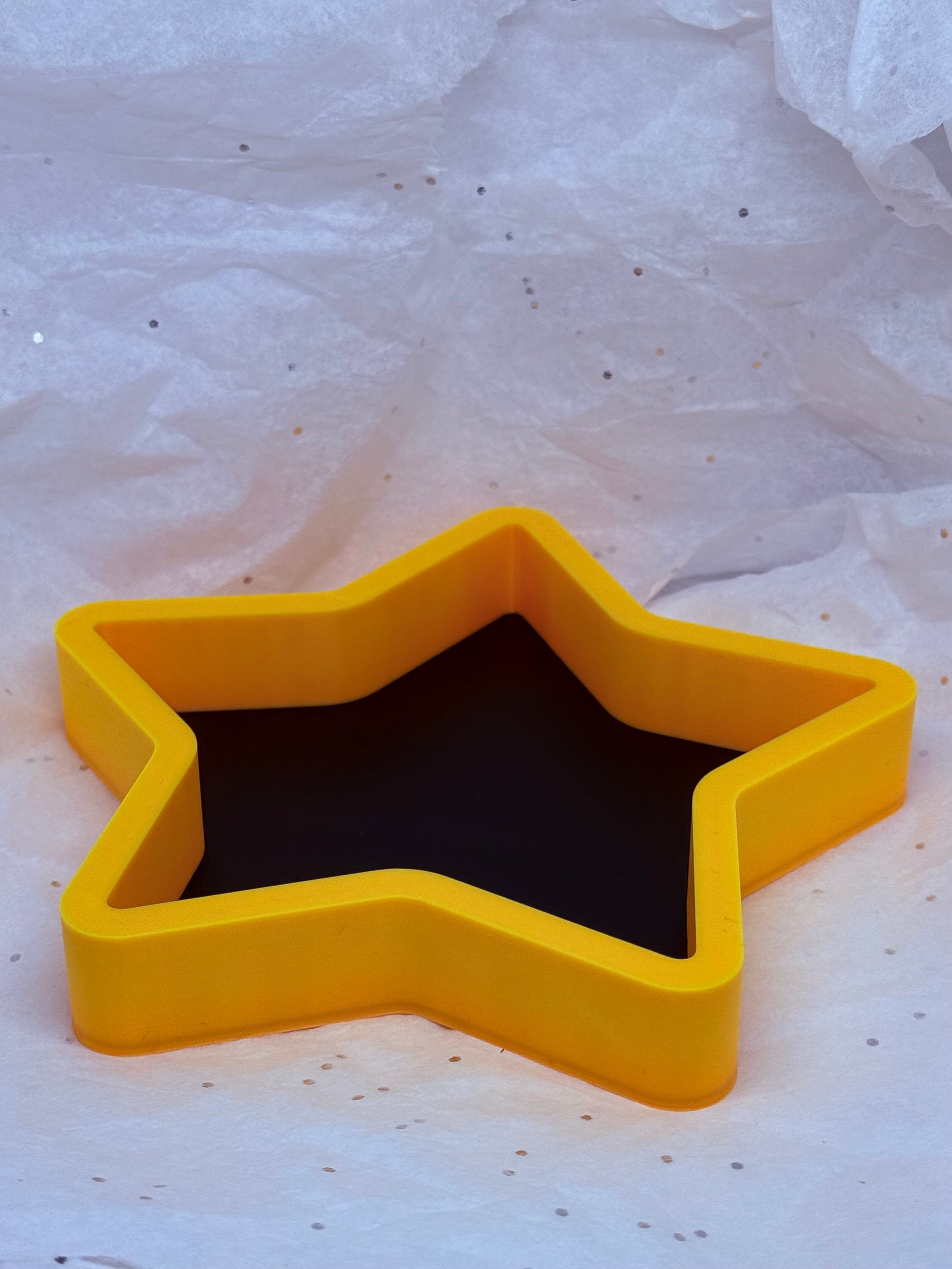 Star Tray (Black & Yellow/Orange) | 3D Printed Decor