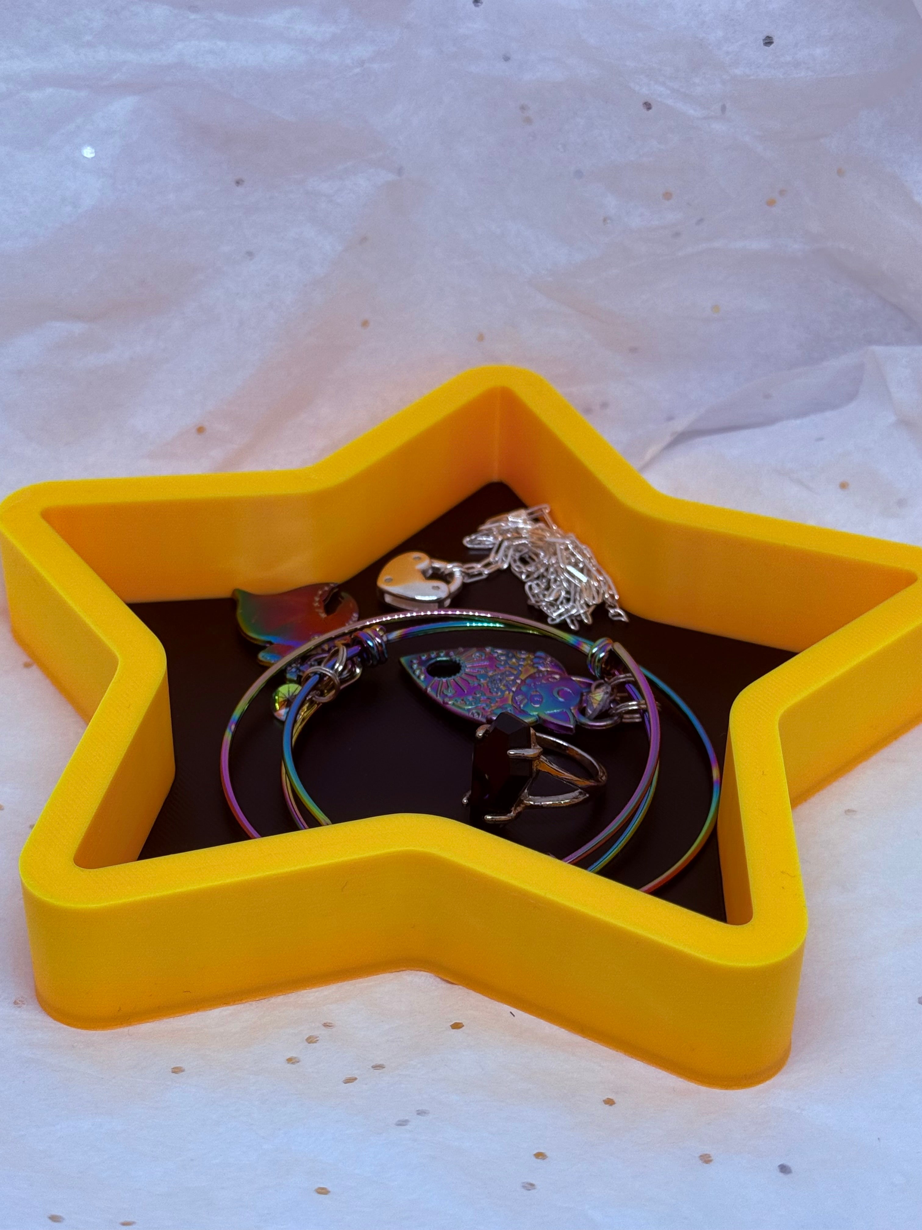 Star Tray (Black & Yellow/Orange) | 3D Printed Decor