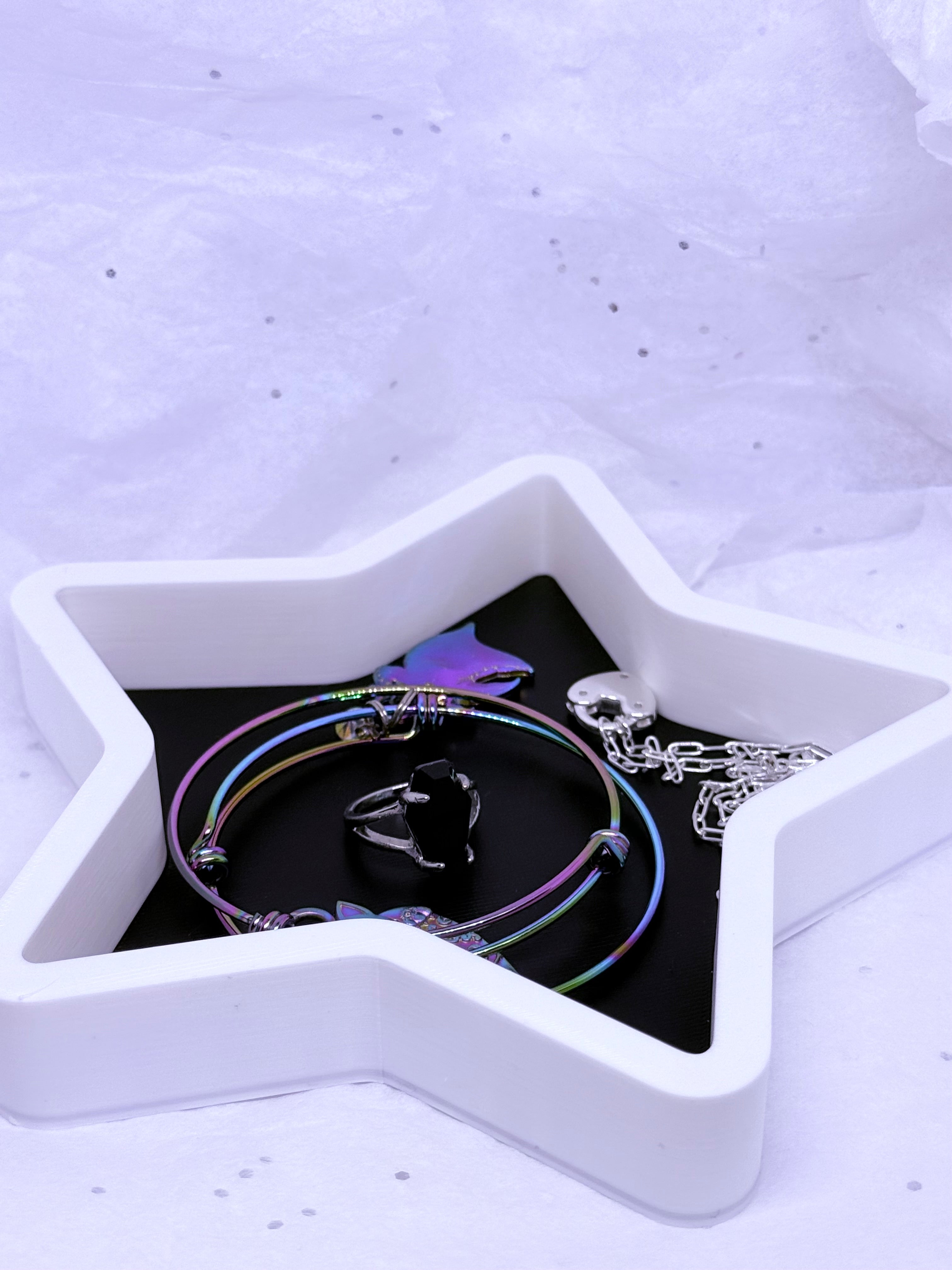 Star Tray (Black & White) | 3D Printed Decor