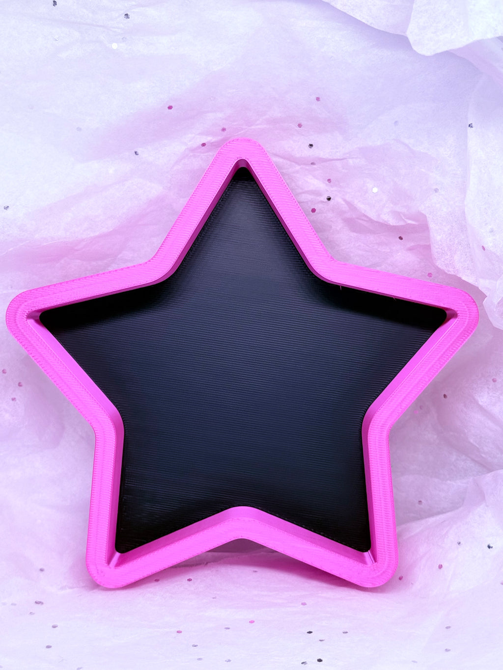 Star Tray (Black & Silky Magenta) | 3D Printed Decor