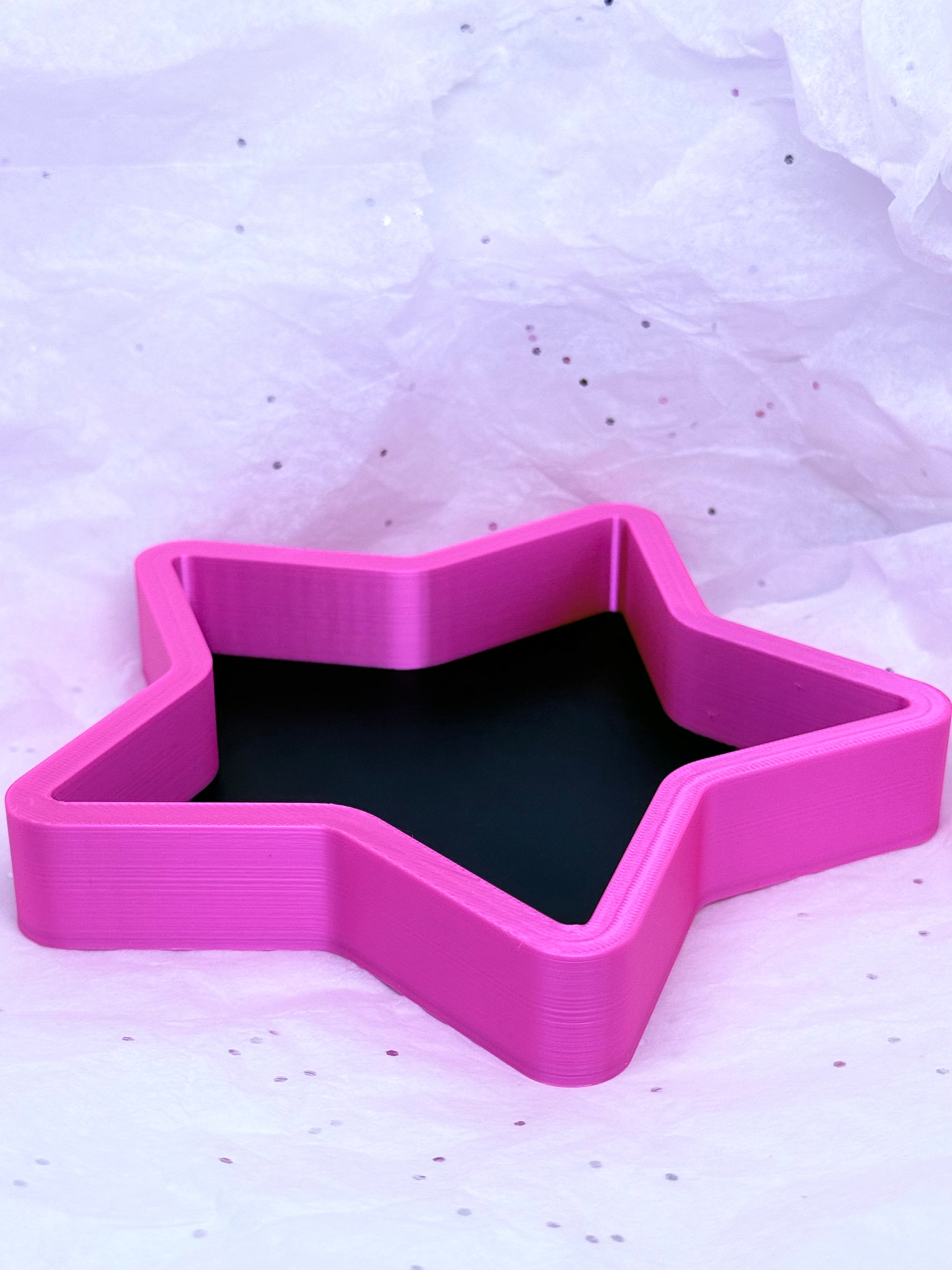 Star Tray (Black & Silky Magenta) | 3D Printed Decor