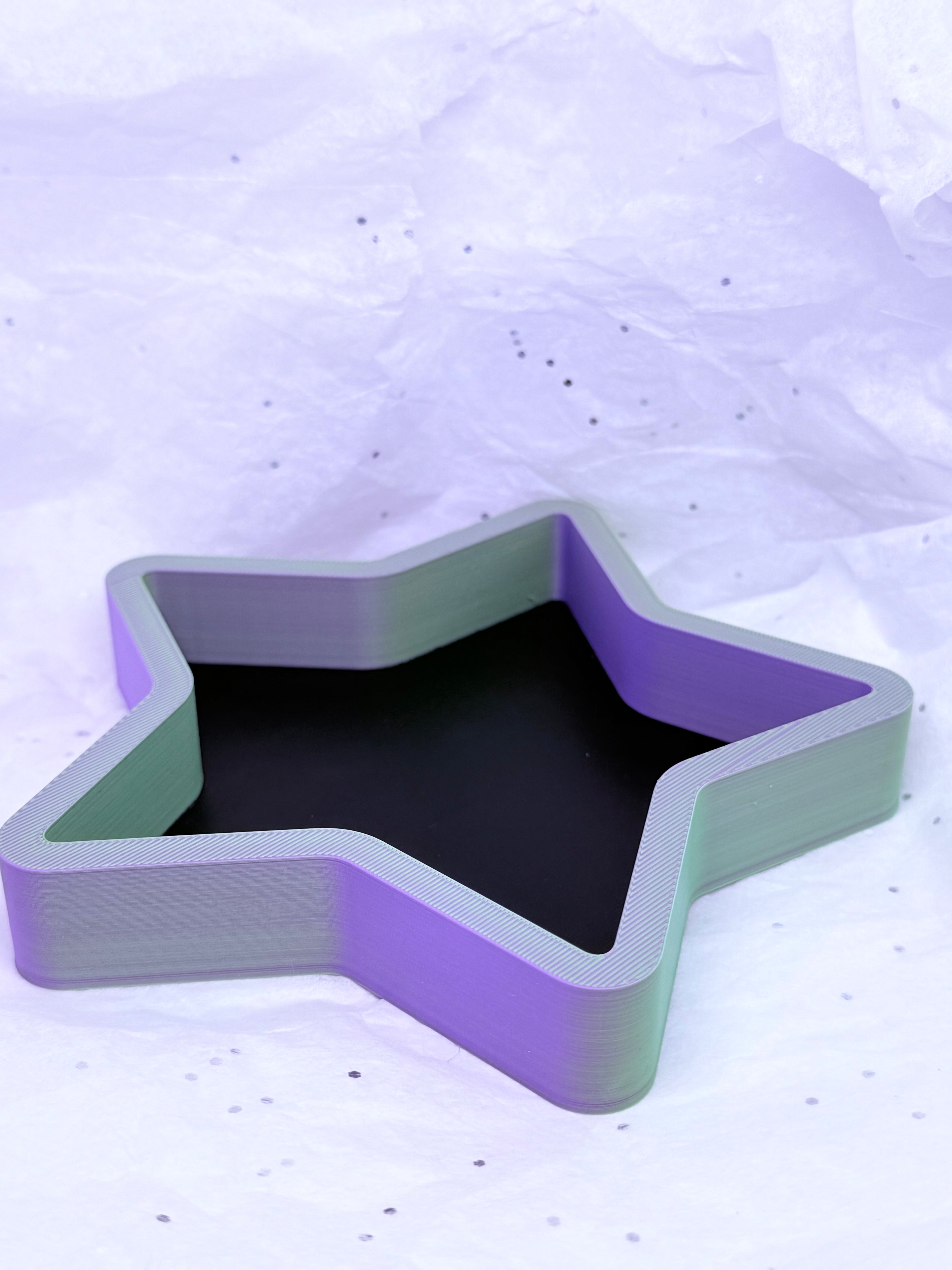 Star Tray (Black & Purple/Green) | 3D Printed Decor