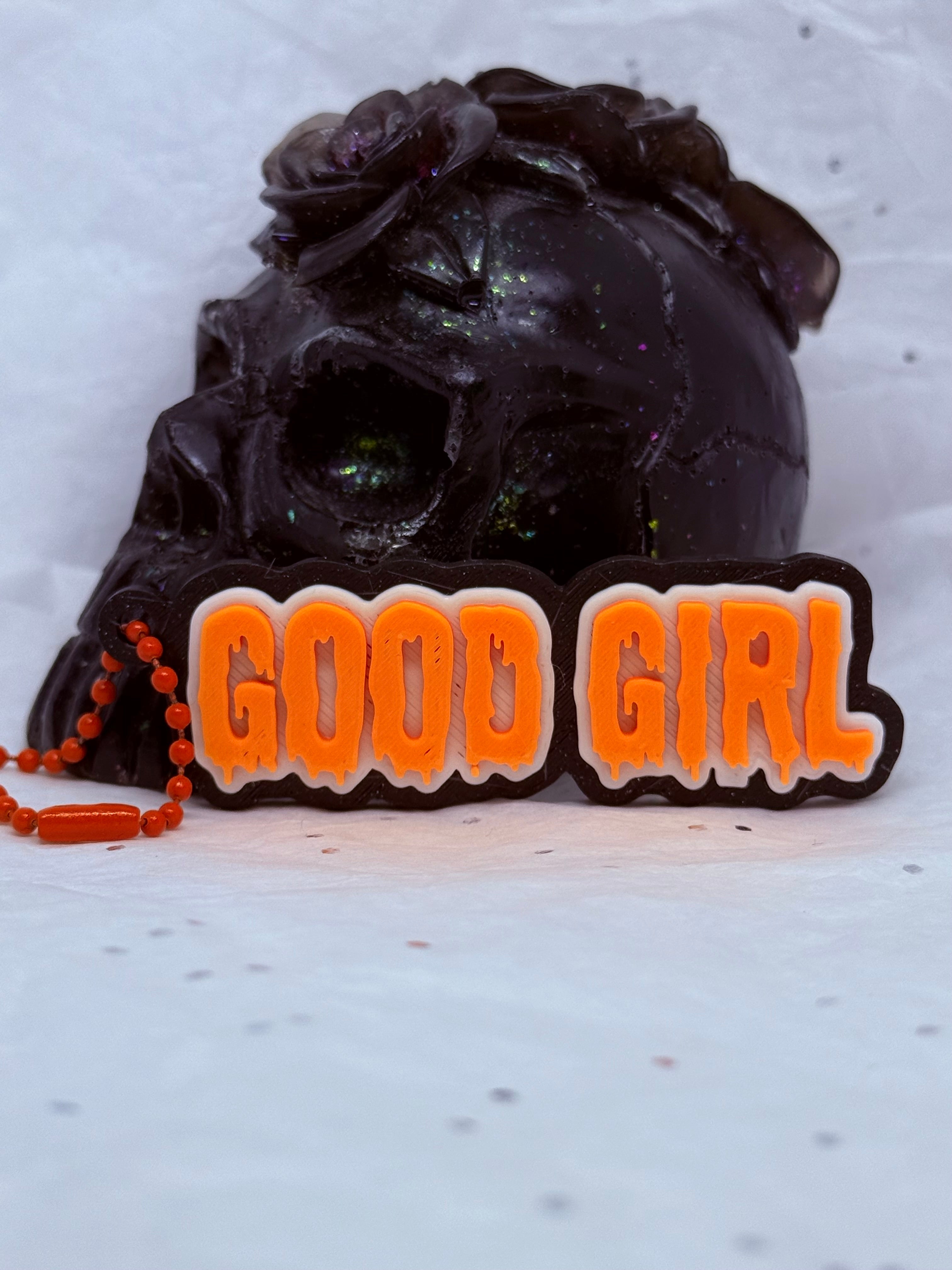 Good Girl (Orange & Black) | 3D Printed Keychain