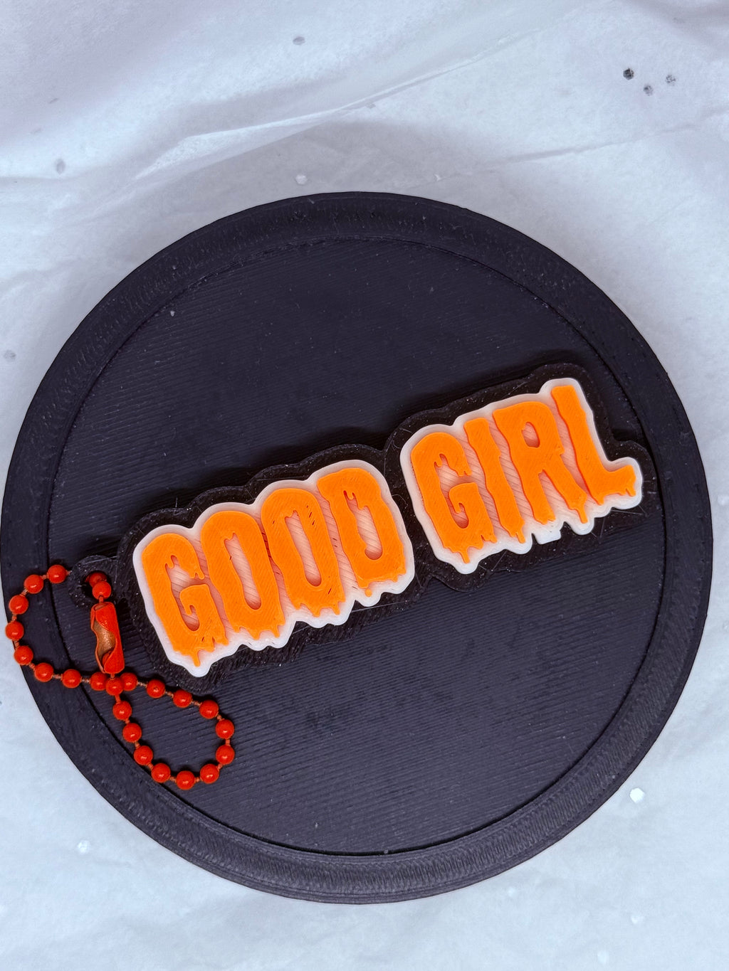 Good Girl (Orange & Black) | 3D Printed Keychain