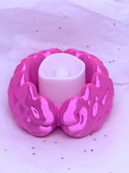 Brain Tea Light Holder (Silky Magenta) | 3D Printed Decor
