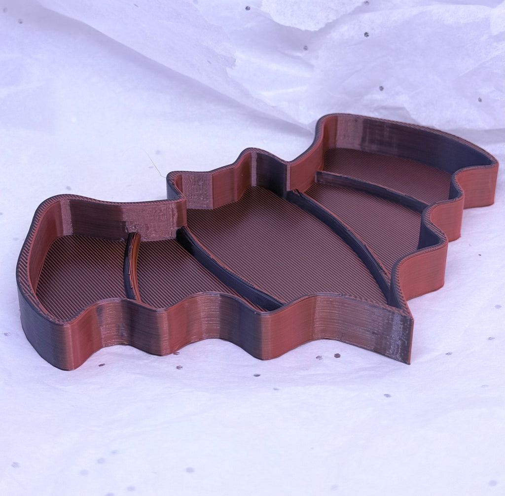 Bat Tray (Black/Orange) | 3D Printed Decor