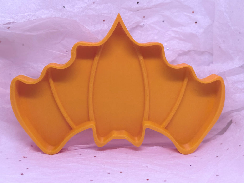 Bat Tray (Orange) | 3D Printed Decor