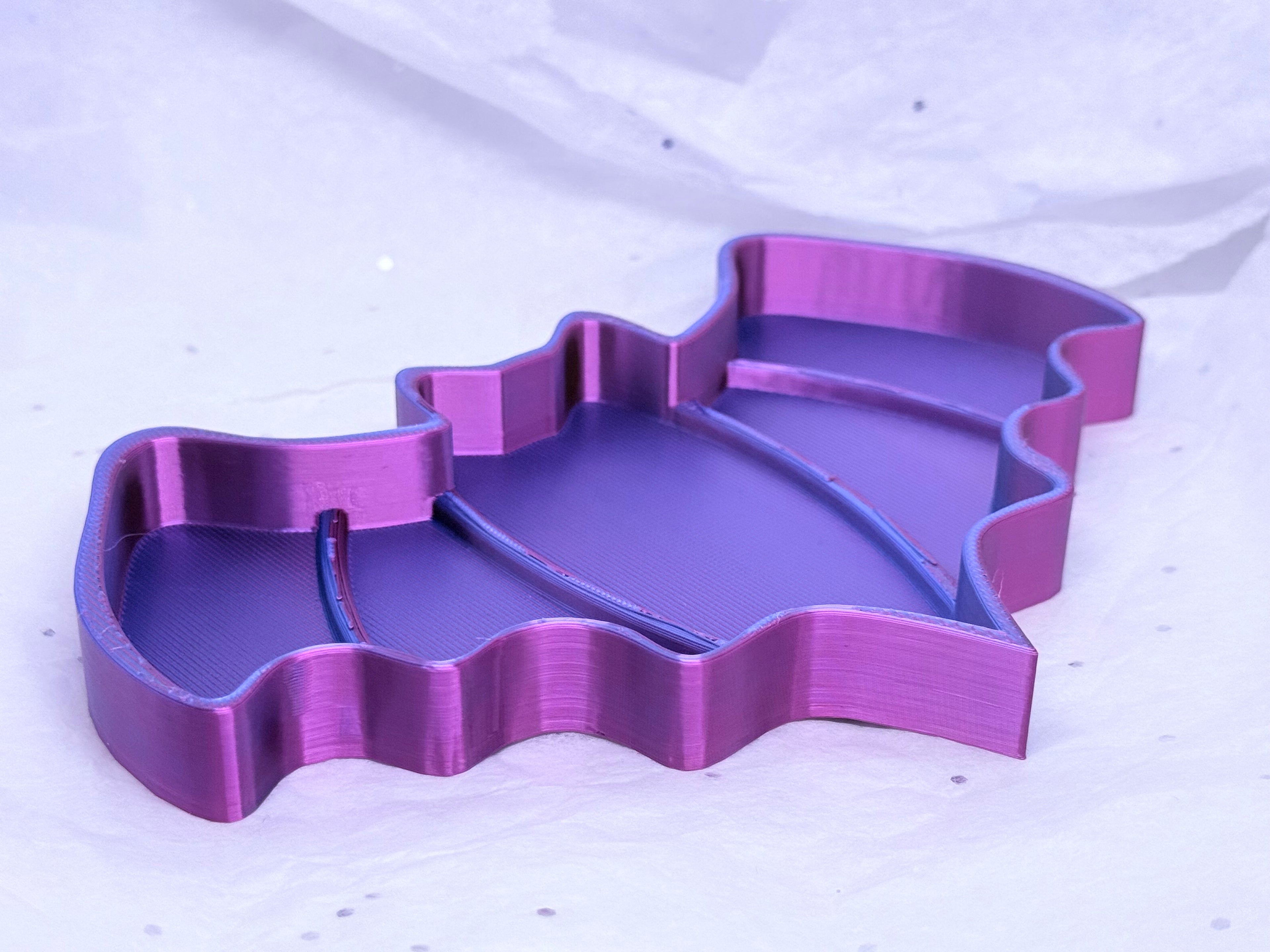 Bat Tray (Blue/Purple) | 3D Printed Decor