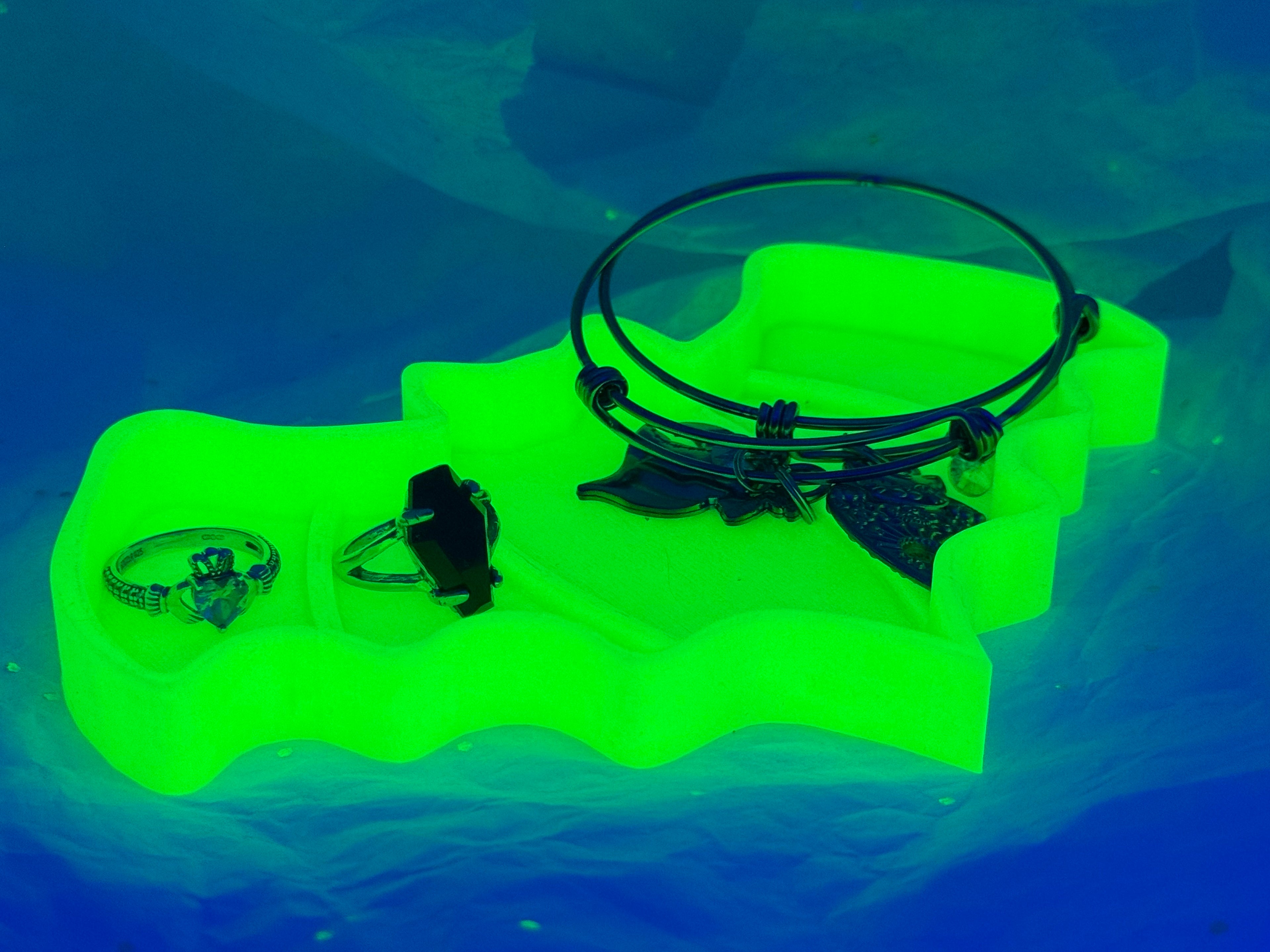 Bat Tray (Glowing Green) | 3D Printed Decor