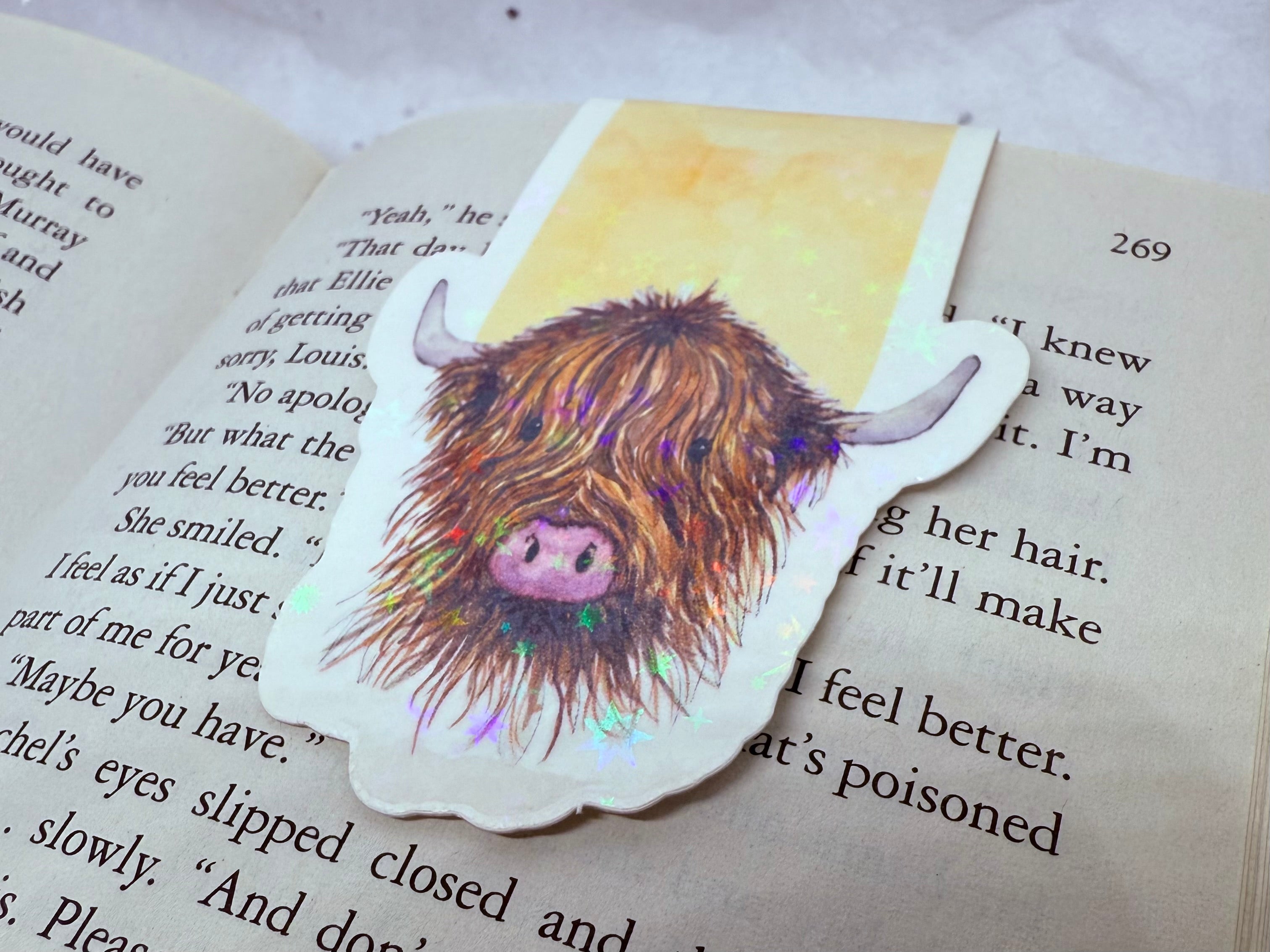 Highland Cow Bookmark (Yellow)