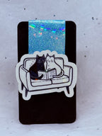 Couch Cats (Teal) | Magnetic Bookmark