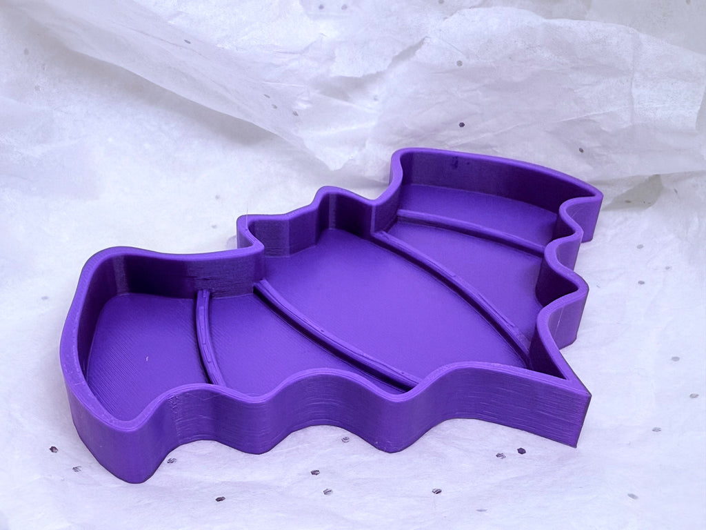Bat Tray (Purple) | 3D Printed Decor