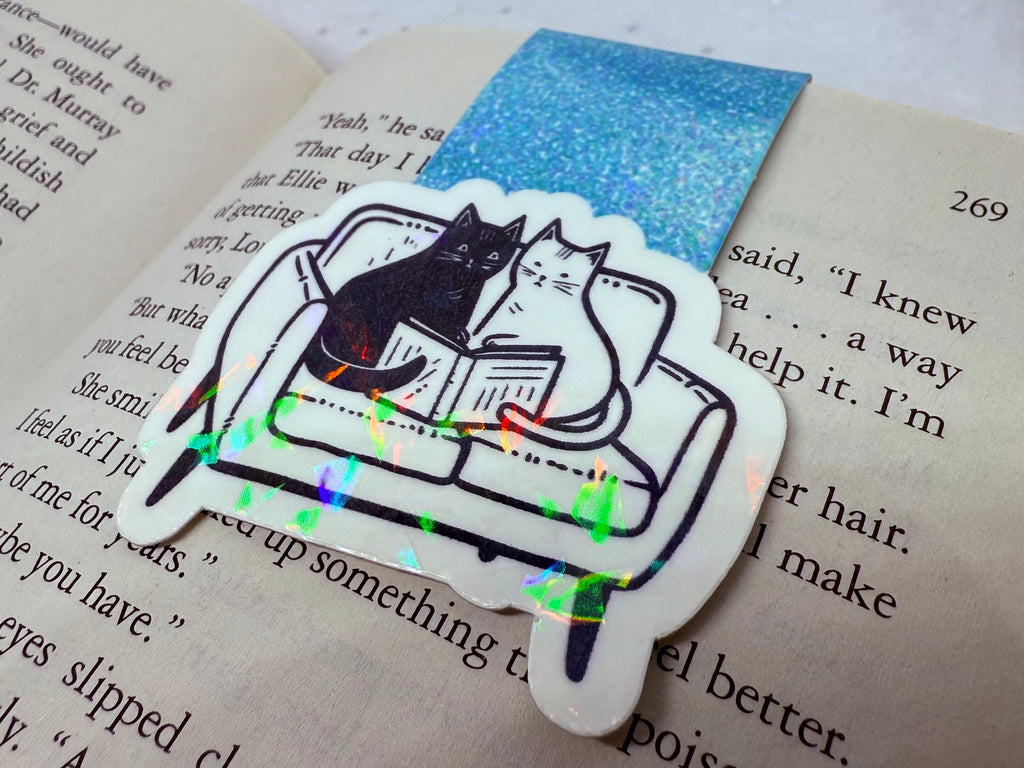 Couch Cats (Teal) | Magnetic Bookmark