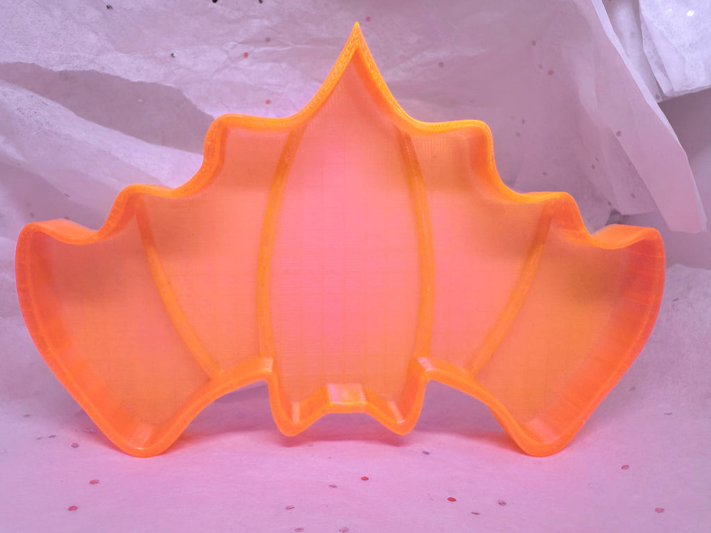 Bat Tray (Pumpkin Orange) | 3D Printed Decor
