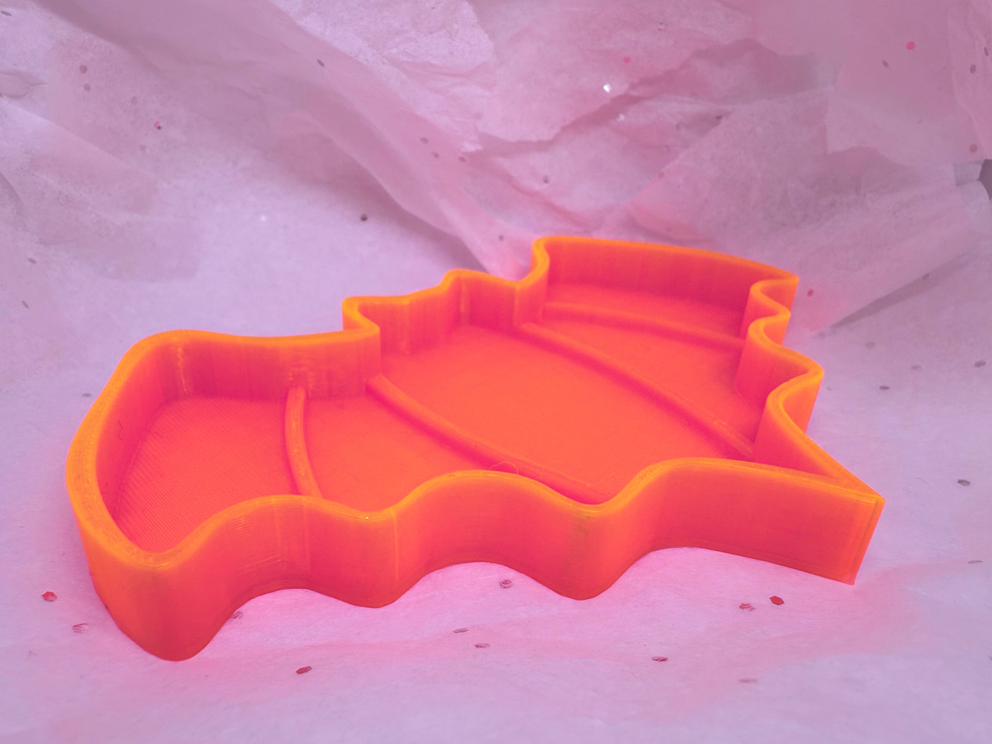 Bat Tray (Bright Orange) | 3D Printed Decor