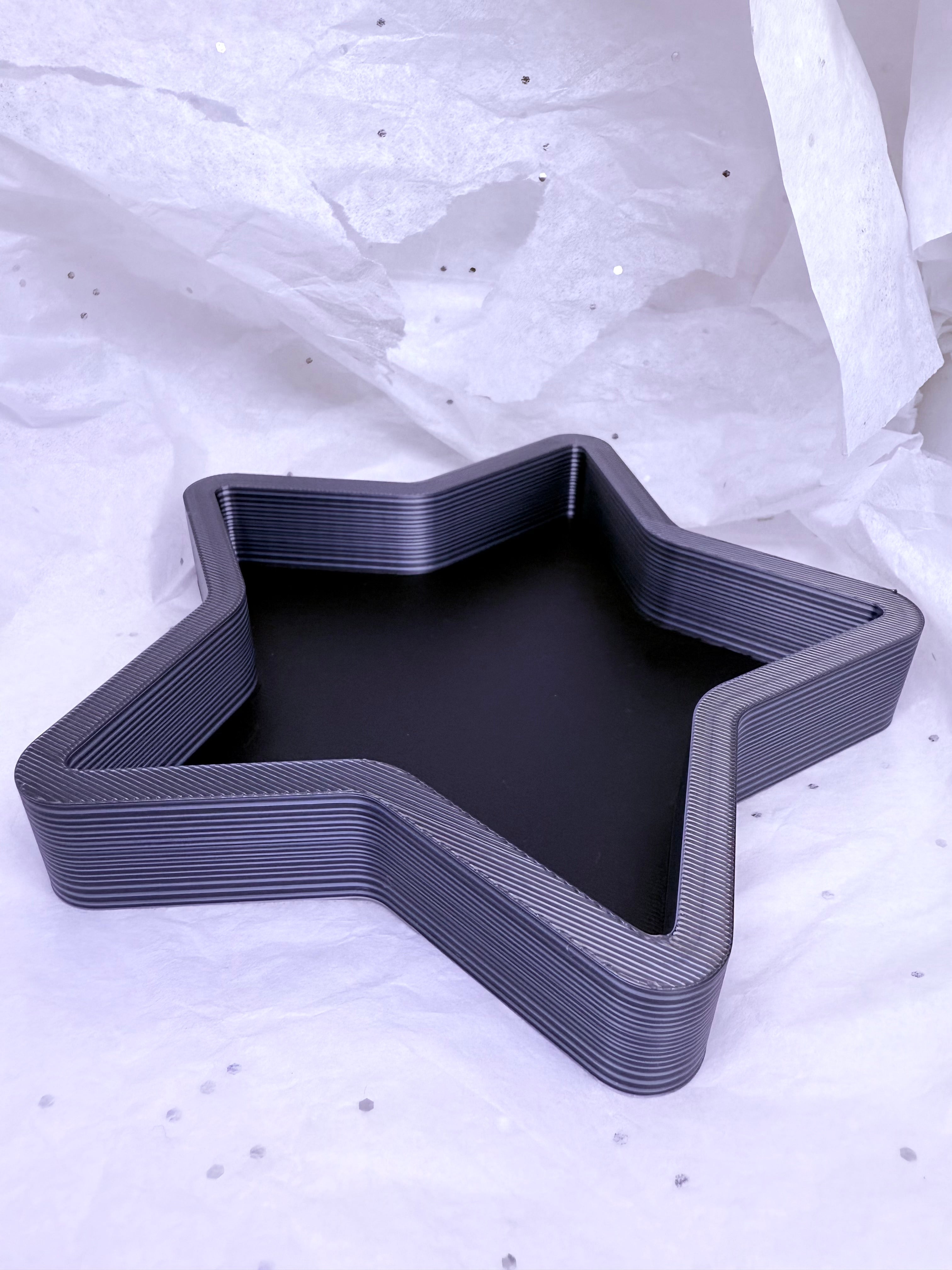 Star Tray (Black & Grey/Black) | 3D Printed Decor