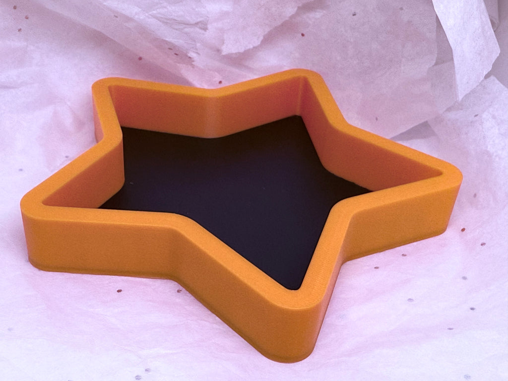 Star Tray (Black & Orange) | 3D Printed Decor