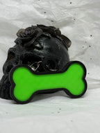 Dog Bone (Black & Glowing Green) | 3D Printed Keychain