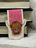 Highland Cow Bookmark (Pink)
