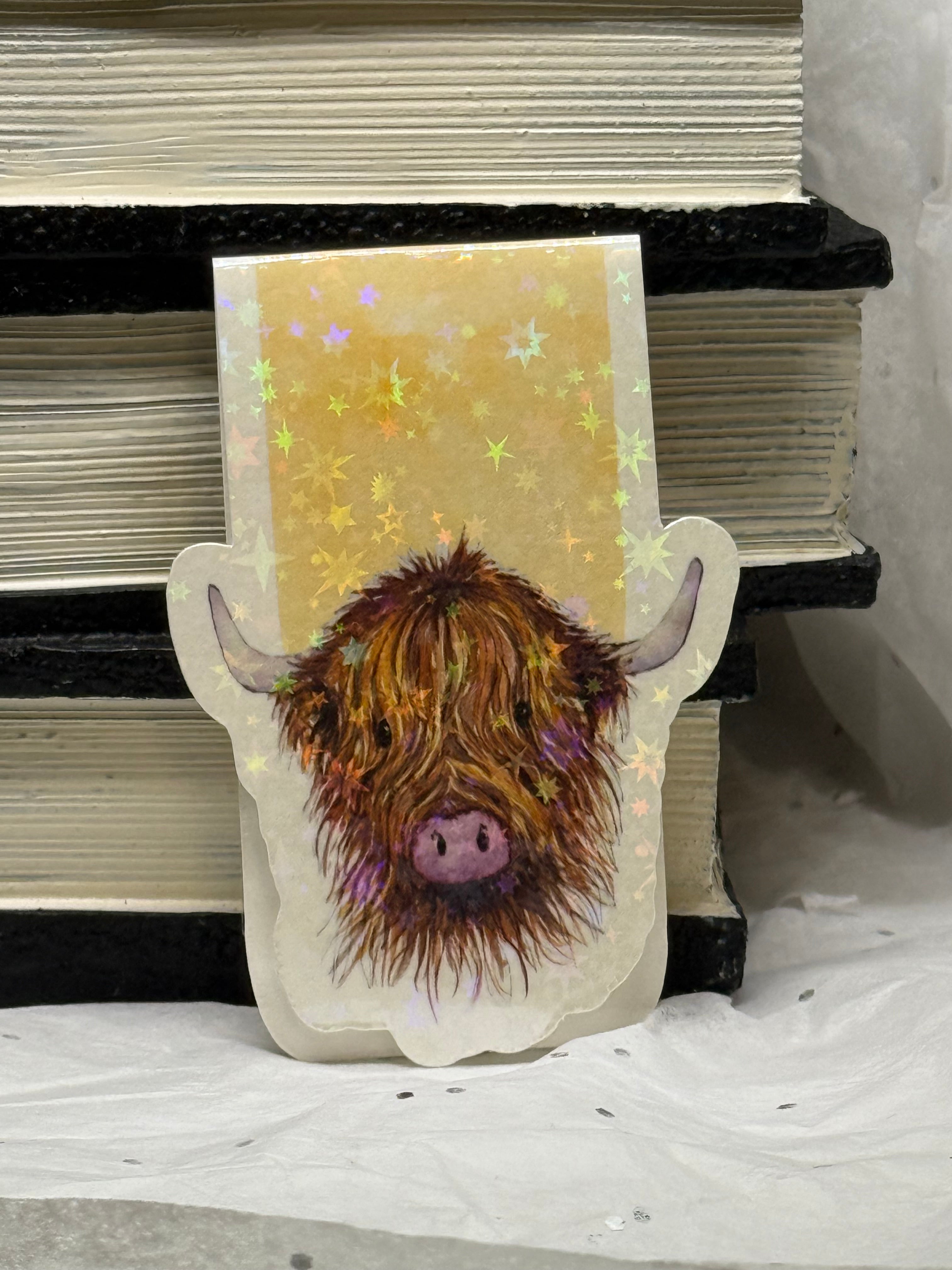 Highland Cow Bookmark (Yellow)