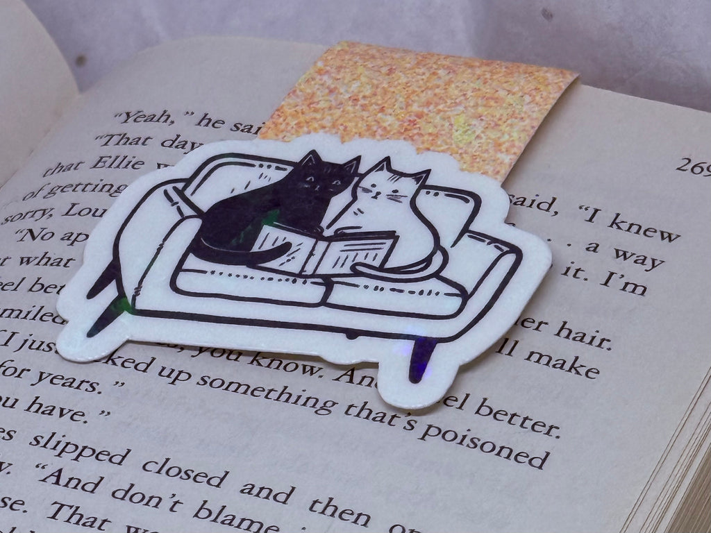 Couch Cats Bookmark (Light Orange)