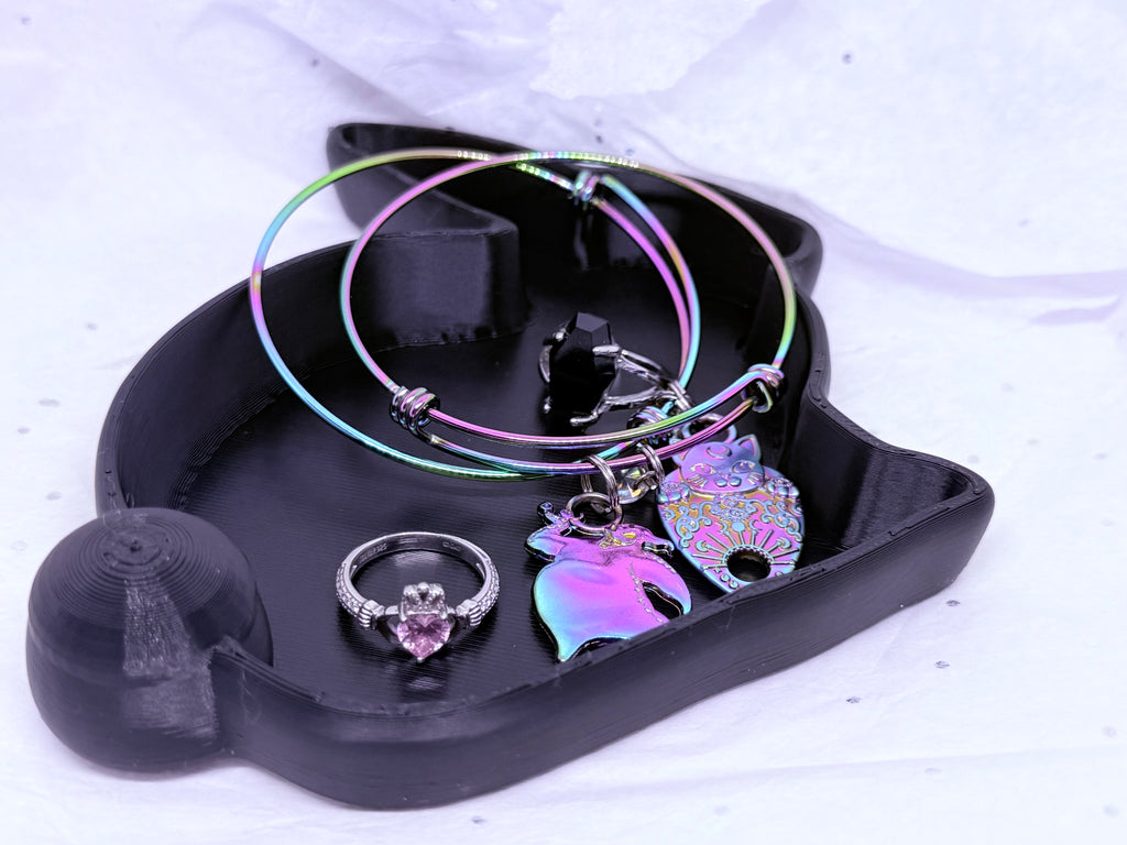Bunny Tray (Black) | 3D Printed Decor