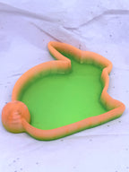 Bunny Tray (Orange/Green) | 3D Printed Decor