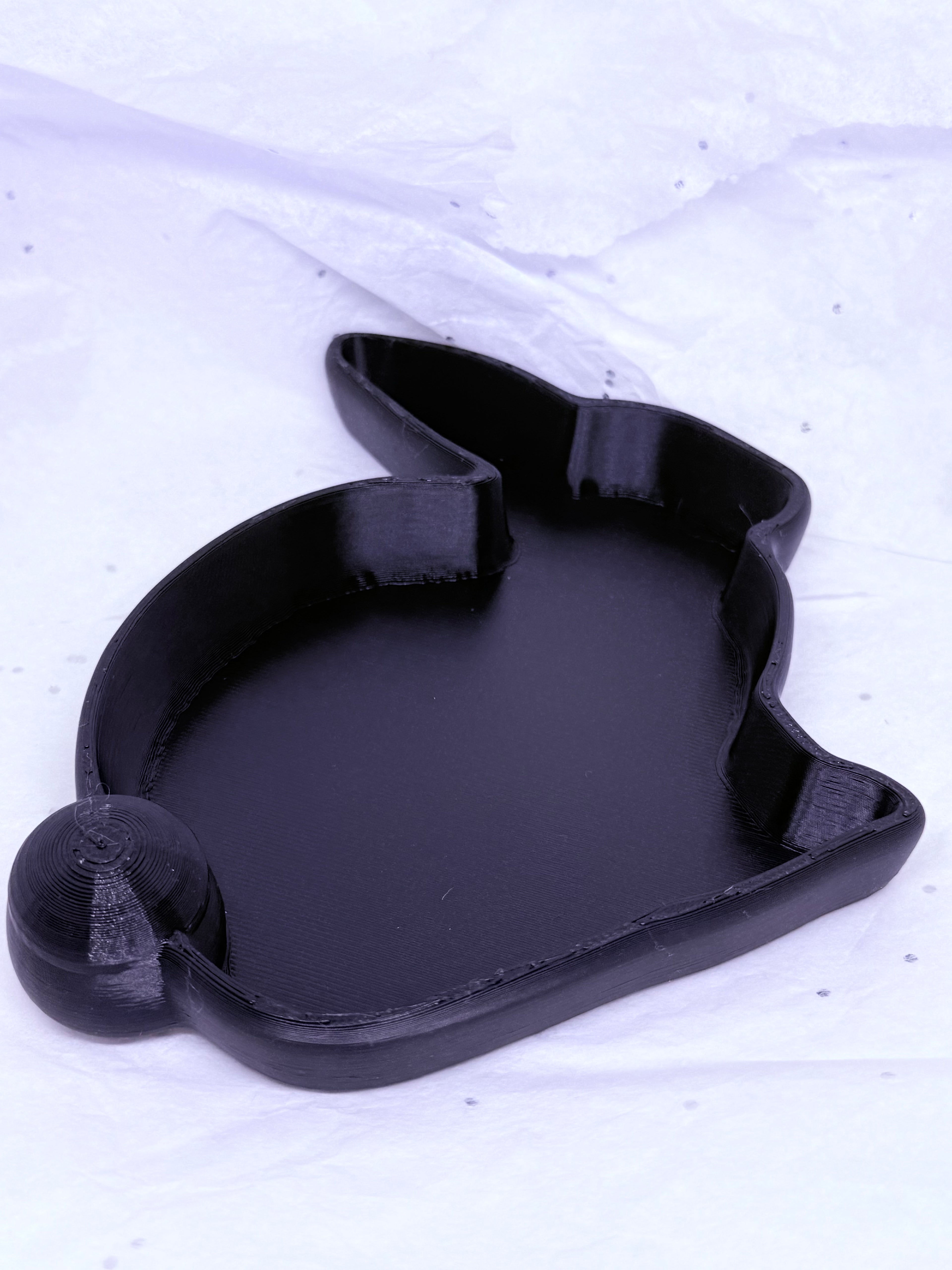 Bunny Tray (Black) | 3D Printed Decor