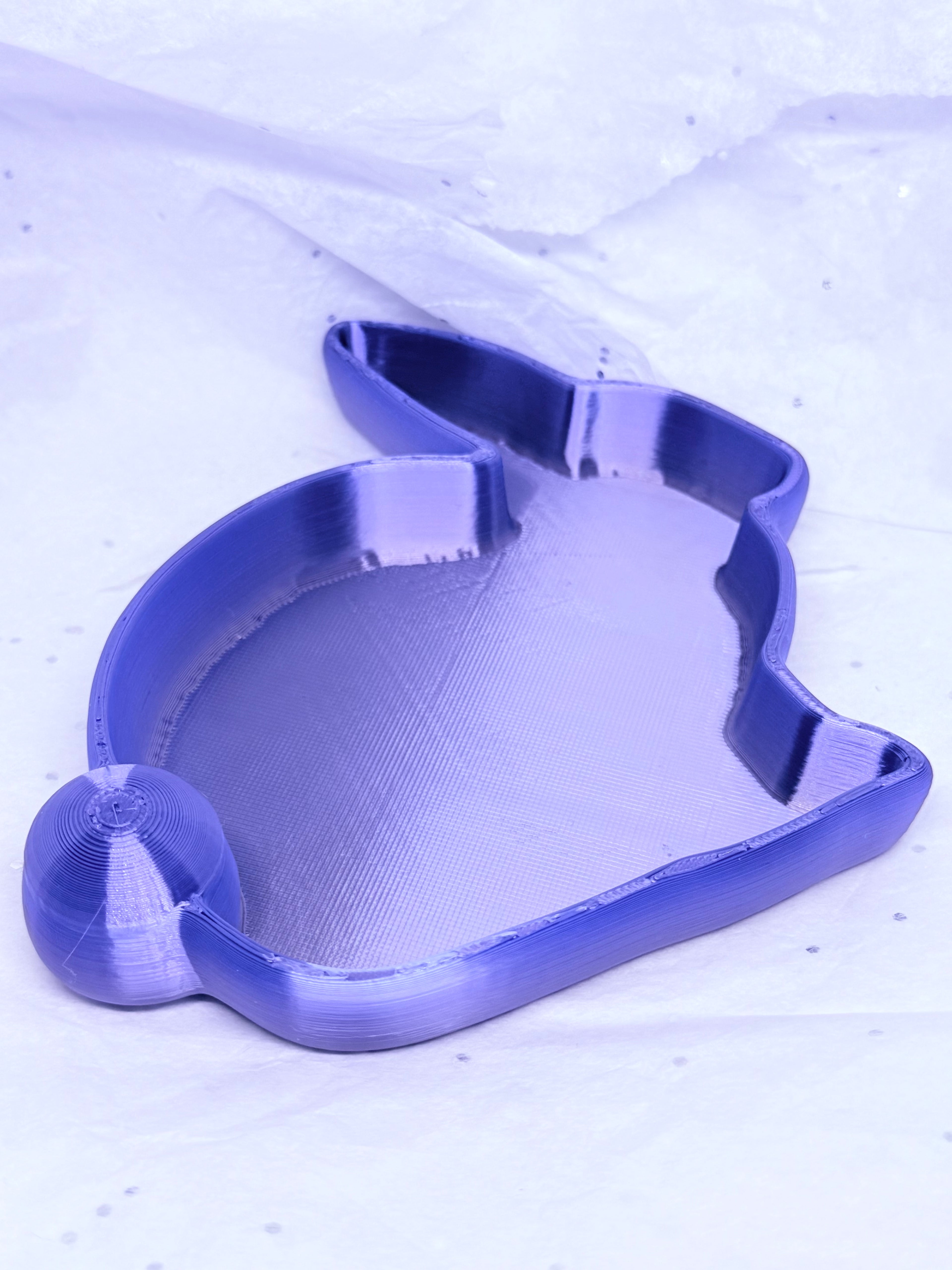 Bunny Tray (Purple/Grey) | 3D Printed Decor